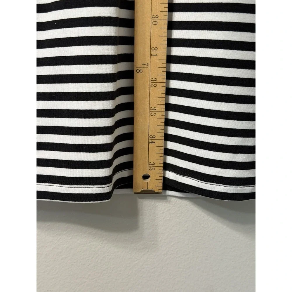 Karl Lagerfeld Paris‎ Striped Logo Tape Puff Sleeve Tshirt Dress Sz XS - Picture 8 of 11